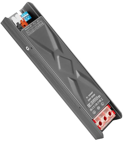 YAYZA! LED Trafo 24V 60W, IP20 LED Treiber 230V auf 24V 2.5A DC | LED Netzteil 60W Gleichstrom Niedervolt Transformator Konstantspannung Driver für Lampen