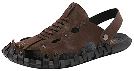 Herren Sandalen Sommer Muster Mode weiche Sohle bequem Trend Indoor und Outdoor Hausschuhe rutschfeste Strandschuhe Langlaufski Set Herren Klassisch Mit Bindung Und Schuhe (Brown, 40)