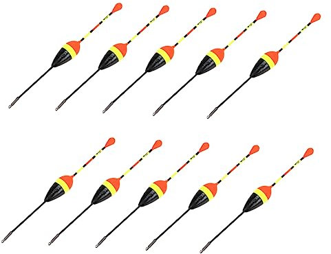 HANABASS 10pcs Oval Shape Plastic Fishing Floats 1.2g Buoy Accessories Sea Fishing Bobbers Fish Bite Reminder for Anglers