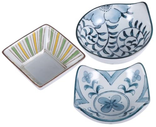 ABOOFAN Platillo Cerámico Para Mojar 3 Unidades Decorativo Para Cocina y Fiestas