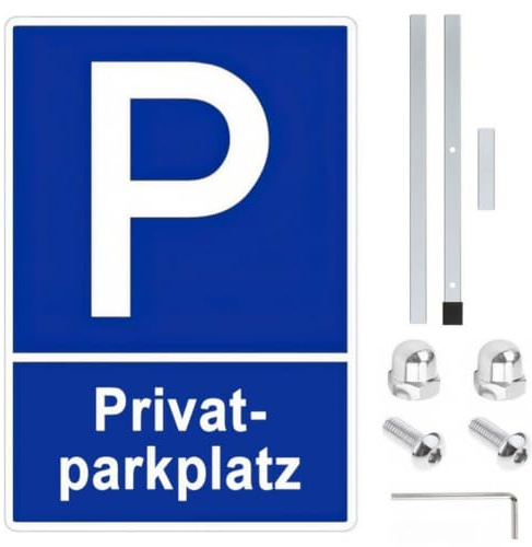 Segnale Cartello Parcheggio Privato con Palo Alto 90 cm, 20 x 30 cm - Facile Installazione, Divieto di Sosta Proprietà Privata, Alta Visibilità e Resistente alle Intemperie per Parcheggio Privato