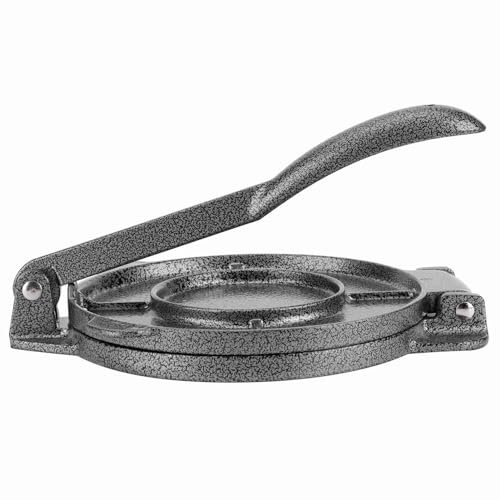 Tortilla Dossier, env. 560g / 19,8 Oz en Fonte avec un Diamètre de 6,5 Pouces Empanada Maker Press pour Faire des Tortillas, des Biscuits, des Viandes Grillées, des Tartes, des Galettes, des