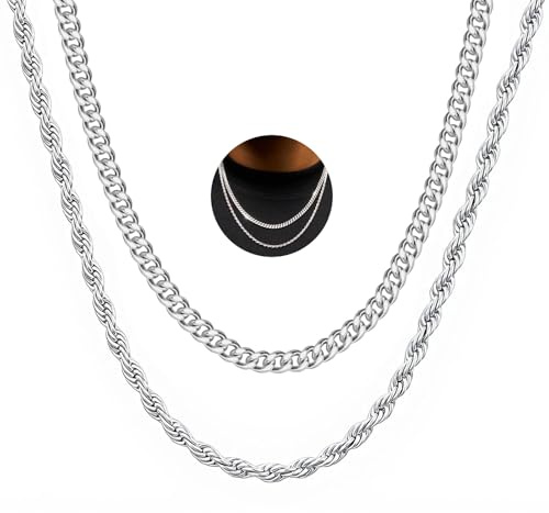 Mens Necklace Stainless Steel Cuban Twist Chain Necklace Men'S Jewellery Birthday Boyfriend Gifts for Him