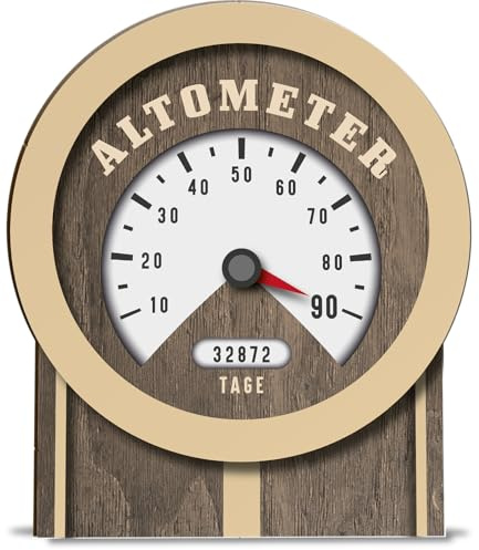 Generisch Geschenk zum 90 Geburtstag Mann Karte Oldometer 90 Geburtstag Holzkarte - Geburtstagskarte mit Umschlag - liebevoll gestaltete Oldometer-Karte zum 90. Ehrentag, kreative Geschenkidee für