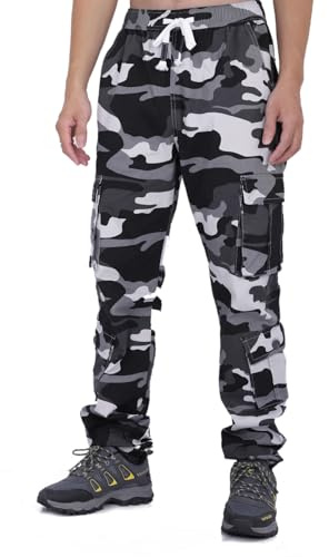 LHHMZ Pantalon Cargo pour Homme, Pantalon de Travail Camouflage, Pantalon Camouflage décontracté avec Plusieurs Poches
