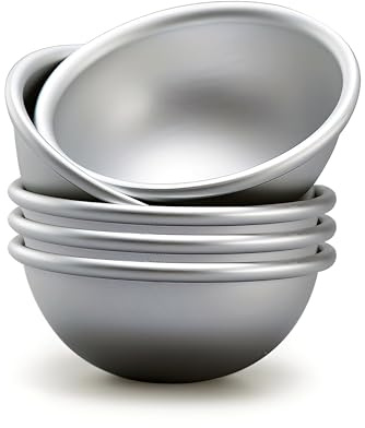 PONIXA Lot de 5 moules hémisphères en aluminium anodisé pour crème mochi, onigiri, bourgeons, crème glacée, dessert glacé (4# 3 in X 1.2 in)