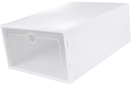 NUOBESTY Scatole per Scarpe Trasparenti 6 Pezzi in Plastica PP, Organizer Impilabile Meccanismo a Cassetto, Contenitori Salvaspazio per Scarpe da Ginnastica e Calzature Casual, Adatti a