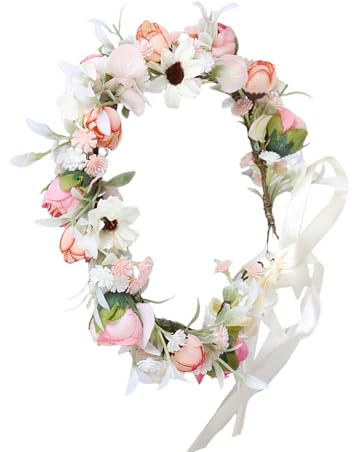 Eleganter Blumen Kopfschmuck, verstellbar, einzigartiges Haarteil, bequemer Haarreifen für Braut, Brautjungfern, festliche Anlässe, Romantiker, Rosen Haarreifen