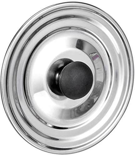 Equinox Tapa Antisalpicaduras, Acero Inoxidable, Gris, Adaptable a 3 medidas 12, 14 y 16 cm