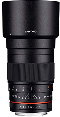 Samyang 135mm F2.0 für MFT - APS-C Teleobjektiv Festbrennweite für MFT Kameras, manueller Fokus, für Olympus OM-D E-M10 Mark IV, E-M1 Mark III, Panasonic Lumix BGH1, DC-G110, DC-G91