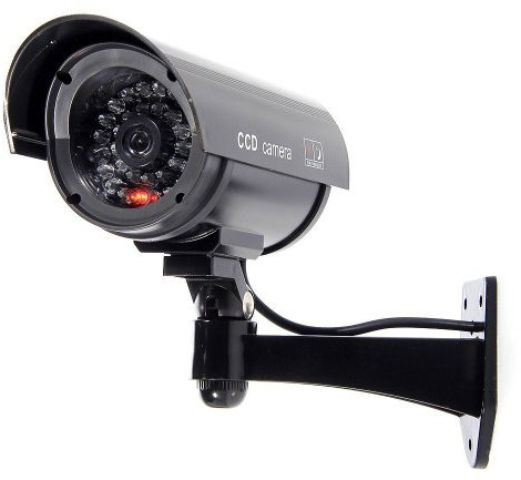 BW Dummy Cameres Outdoor Indoor Fake Dummy Imitation CCTV Security Camera W/Blinking Flashing Light Bullet Shape Black