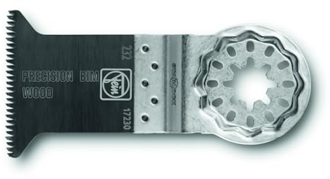 FEIN E-Cut Precision Sägeblatt, Ve. 5 St., Breite 65 mm, Länge 50 mm, Aufnahme Starlock, Bi-Metall mit doppelreihige Japan-Verzahnung für alle Holzwerkstoffe, Gipskarton und weiche Kunststoffe