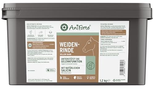 AniForte Weidenrinde geschnitten für Pferde 1,2kg - Naturprodukt aus Silberweide Rinde, Unterstützung Gelenke, Immunsystem & oxidativen Stress, wichtiger Pflanzenstoff Salicin