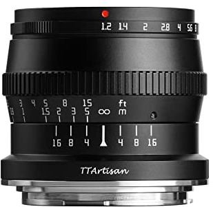 TT Artisan 50mm F1.2 APS-C Objektiv Anschluss MFT Mount Black Manueller Fokus optischer Aufbau 11 Elemente in 7 Gruppen