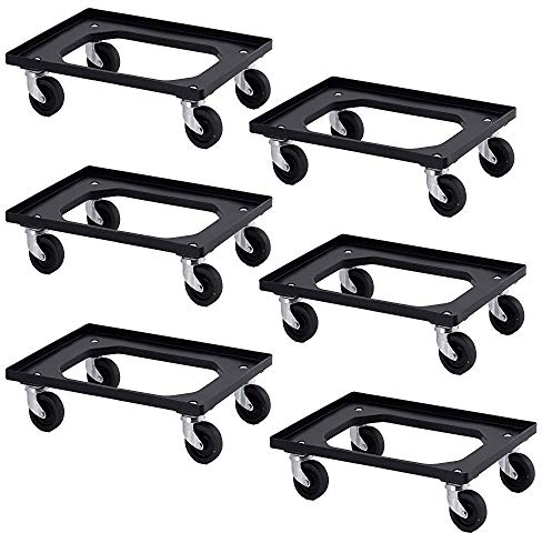 BRB 6 ESD Transportroller für Eurobehälter 600x400 mm, 4 Lenkrollen, schwarz