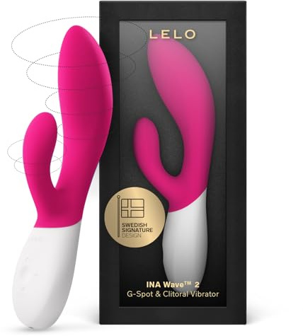 LELO INA Wave 2 Rabbit Vibrator, G Spot Clitoral Massager Cerise