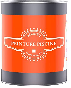 BEKATEQ LS-400 Peinture piscine 0,75 litres, Gris agate I Peinture satinée pour piscine, étang & fontaine en béton, maçonnerie & crépi I Revêtement en caoutchouc chloré imperméable et étanche