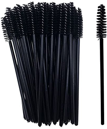 ZTXPRO 50 Pieces Eyelash Brush for Make up, Disposable Mascara Wands, Portable Eyebrow Brush, Perfect for Home, Travel and Outing, Black