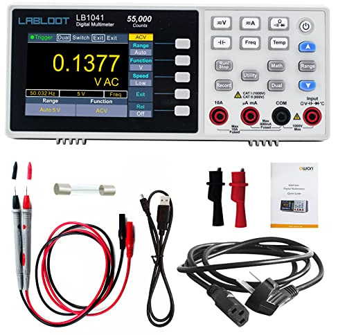 Labloot LB1041 Tisch-Digitalmultimeter 55000 Zählwerte DC/AC Voltmeter Amperemeter HZ Temp Diode Durchgangsprüfer Desktop-Multimeter