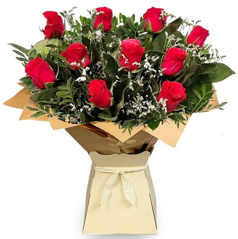 Cerise Pink Rose Bouquet - Fresh Flowers Perfect for Birthdays, Anniversaries, and Thank You Gifts by Fleur De Luxe