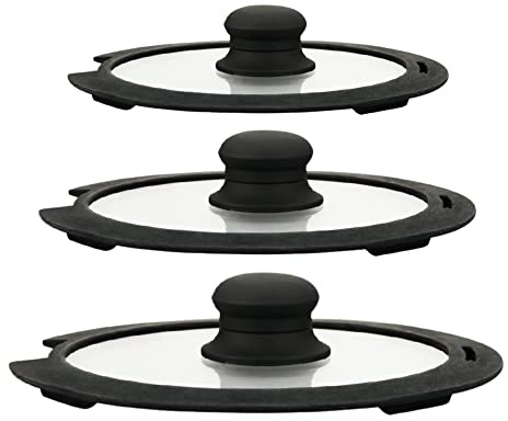 Lot 3 Couvercles Egouttoirs avec anneau en silicone 16/20/24 cm Herzberg HGCOVS3