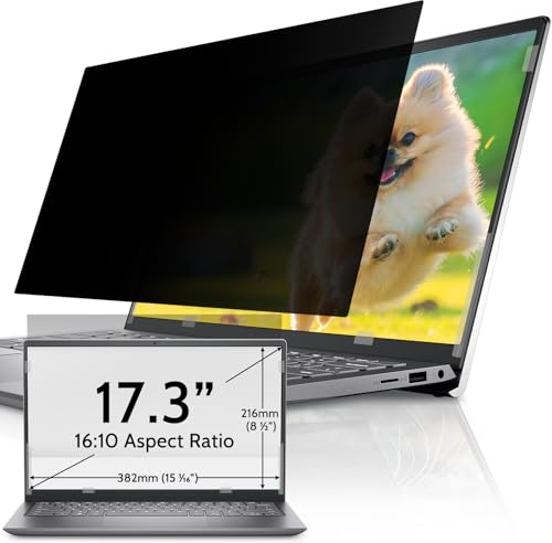 IPROKKO Laptop Sichtschutzfolie 17.3 Zoll, Abnehmbarer Sichtschutz Seitenverhältnis 16:9 Anti Blaulicht Blendschutz Blickschutzfolie Displayschutz für Hp/Dell/Acer/Lenovo/ThinkPad/Asus/Huawei