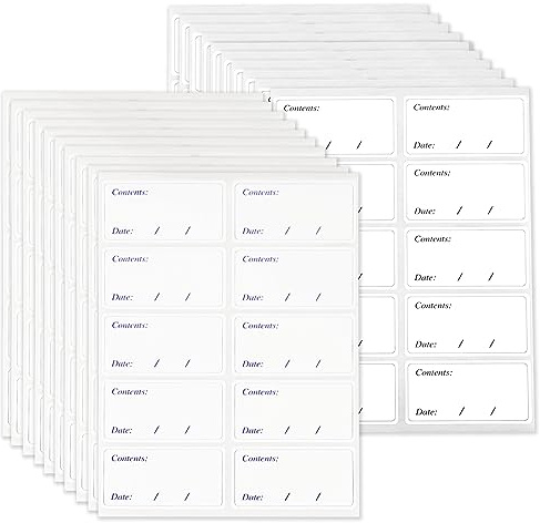 HXMJIED 200pcs Freezer Labels, 6x3cm Food Labels Stickers, Removable Freezer Labels, Sticky Labels for Freezer, No Trace After Peel Off