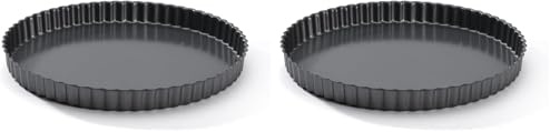 DE BUYER - Tarte cannelee droite fond fixe ø28 (Lot de 2) - Gris - Minimaliste - Moule à tarte