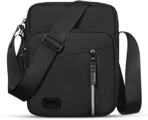 Aucuu Borsello Tracolla Casuale da Uomo, Borsa a Spalla di Grande Capacità, Messenger Impermeabile, Multitasche per Lavoro Viaggio Quotidiano