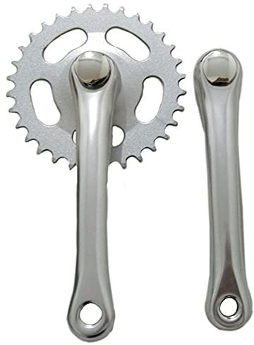 QmeNa Kurbelgarnitur Single-Speed. MTB Bike 165mm Kurbelplatte Aluminiumlegierung Kettenblatt Kettenrad Kurbel Set Fahrradzubehör 32T Crankset