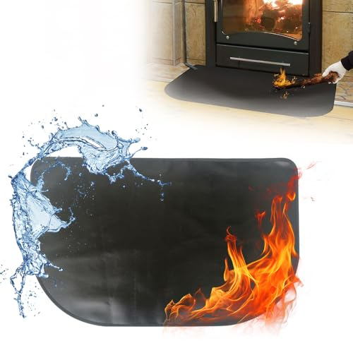 Hojalis Tapis De Cheminée, 105 X 60 cm Tapis Ignifuge, Tapis Barbecue Sol, Tapis de Cheminée Anti Feu, Tapis Ignifuge Cheminée, pour Cheminée, Barbecue en Plein Air, Camping, Patio