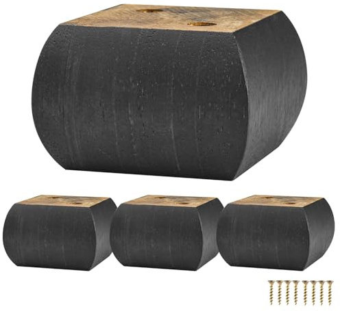 La Vane 5cm Quadratisch Holz Möbelfüße, 4 Stück Minimalist Modern Massivholz Geometrie Möbelbeine DIY Ersatz Dekoration für Sofa Bett Schrank Couchtisch Kommode