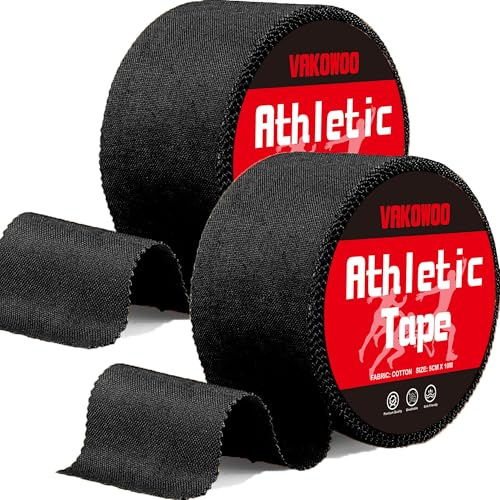 VAKOWOO - Cinta adhesiva médica para fútbol, 5 cm x 10 m, 2 rollos