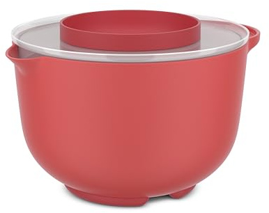 Mepal - Rührschüssel mit Deckel Chef it - Anti-Rutsch Boden - Mikrowellen- und Spülmaschinengeeignet - Schüssel - Material beständig bis zu 110°C - 3000 ml - Coral