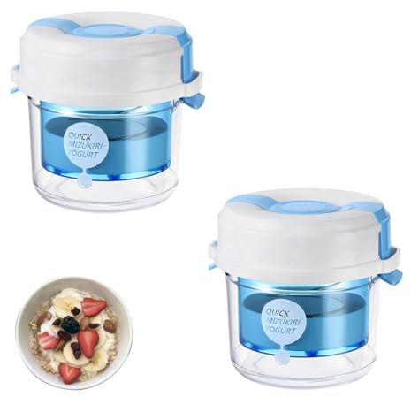 Joghurtsieb, 2 x 500ml Griechischer Joghurt Sieb mit Deckel Griechischer Joghurt Sieb für Selbstgemachten Herstellung dicker griechischer Joghurt Sojabohnenmilch Feine Filtersiebe Joghurt Sieb