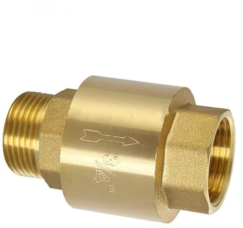 1/2 3/4 1 BSP Female Male Thread Brass Vertical One Way Non Return Check Valve Backflow Preventer(Male to Female,1/2)
