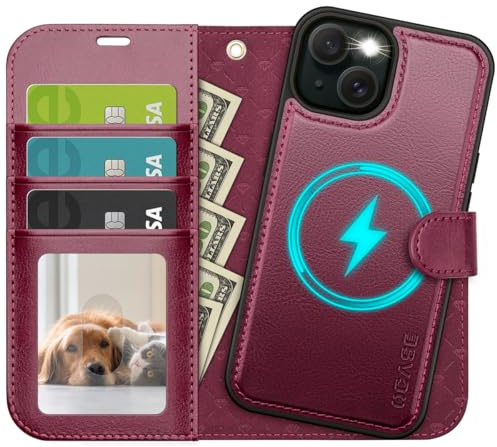 OCASE Kompatibel für iPhone 14 Hülle (2in1) Stoßfestes Case, Burgundy