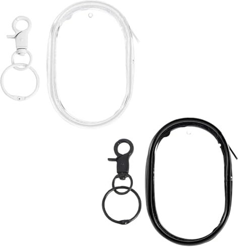 JEYORZY 2 Piezas Funda Auriculares, Transparente con Llavero Bolsa de Cable, Cable de Carga para Auriculares, Resistente al Polvo, Resistente al Agua, portátil, Organizador de Viaje al Aire Libre