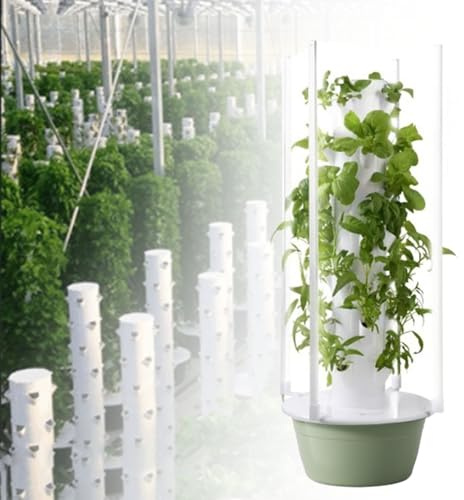 MhWrughts Tour d'aéroponie intérieure automatisée, Kits d'aquaponie pour Jardin intérieur, système de Culture hydroponique avec éclairage LED, pour Les Amateurs de Jardinage,5Layer-Green
