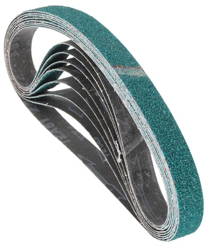 Kozelo 8 Stück Schleifbänder 1 x 30 Zoll Zirkonia Schleifband Schleifpapier | 24 Körnung, Für Bandschleifer Metallschleifen Holzbearbeitung Schweißnaht Rostentfernung