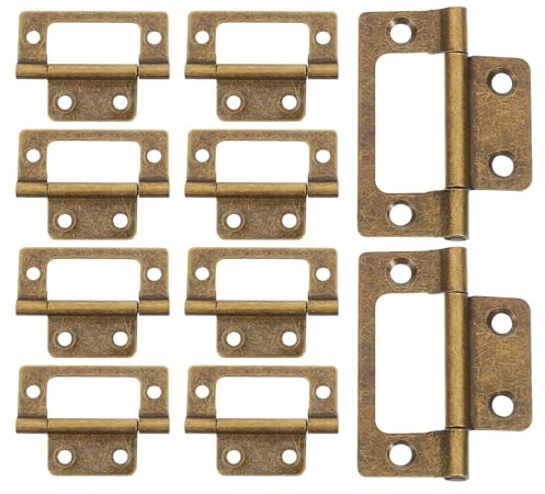 KOMBIUDA 12 Stück Teiliges Antike Fenster Türscharniere aus Dickem Bronze beschichtetem Eisen Robuste Vintage Klapp Möbelbeschläge Vielseitig Einsetzbar für Schränke Türen und Fenster