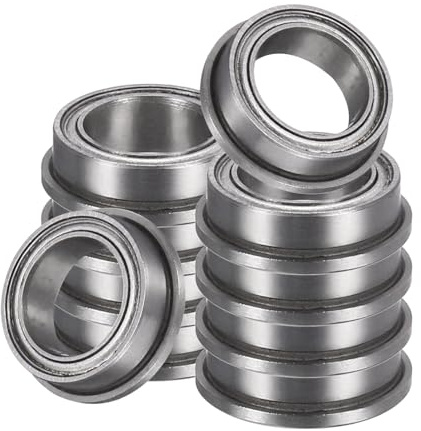 sourcing map FR168ZZ Flansch-Kugellager, 1/4 Zoll x 3/8 Zoll x 0,3 cm doppelt geschirmtes Chromstahl-Rillenlager, ABEC5, 10 Stück