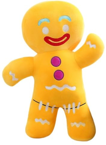 KUKUShining Lebkuchenmann Weihnachten Kissen, Weiches Plüschkissen Niedliche Kuscheltier Lebkuchenmann Plüsch Spielzeug Wurfkissen Puppe Für Zuhause(30cm/11.8in)