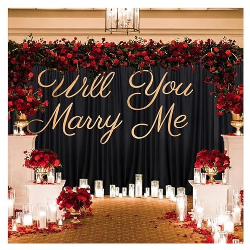 Toile de Fond pour Mariage Silky Wrinkle-Effect Backdrop Curtains Wedding Photography & Event Decor, Soft Drapes(Black,150x245cm(5x8FT))
