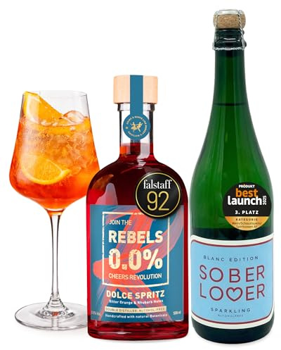 REBELS 0.0% Italian Spritz Set - Dolce Spritz 500 ml & Alkoholfreier Schaumwein Sober Lover 750 ml - Mocktail Geschenkset - Aperitif-Drink - Cocktail Duo ohne Alkohol, Vegan & Doppelt Destilliert