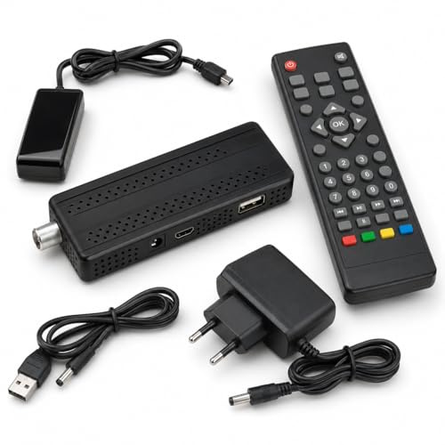 2026 Nuevo Decodificador TDT TV DVB-T T2 H265 HEVC FTA Full HD PVR, USB, HDMI, Sintonizador de TV Digital Terrestre, Receptor Digital de Alta Definición Full HD 1080p NO Viene Incluido el Cable HDMI