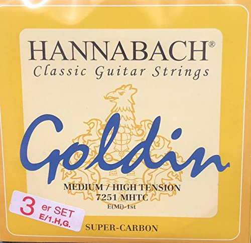 Hannabach 725 'Goldin' Diskantsatz Konzertgitarre, medium/high tension