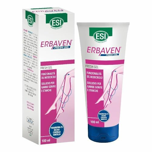 ESI - Erbaven Fresh Gel a Base di Bromelina, Centella Asiatica, Mirtillo e Aloe, Favorisce la Funzionalità del Microcircolo e il Drenaggio dei Liquidi Contro Gambe Gonfie, Clinicamente Testato, 100 ml