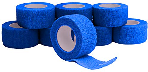 TapsTaps 8x Fingerpflaster, wasserfest, selbsthaftend, Fingerverband, Fingerkuppenpflaster, elastisch, Kinderpflaster, Tape, Fingerstrip, Verbandsmaterial Pflaster 2,5 cm breit, dunkelblau - 8 Rollen