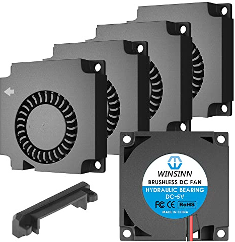 WINSINN 40mm Blower Fan 5V 4010 Turbine Turbo 40x10mm, with Air Guide Parts - High Speed (Pack of 5Pcs)